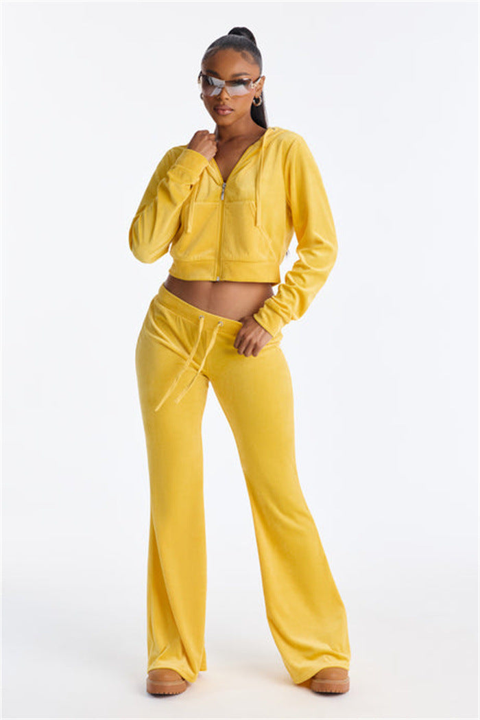 Damen Cropped Kapuzenjacke Baumwolle Reißverschluss
