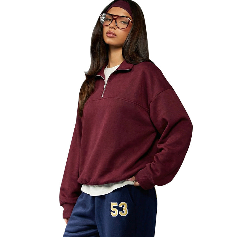 Damen Oversized Pullover Weiches Fleece