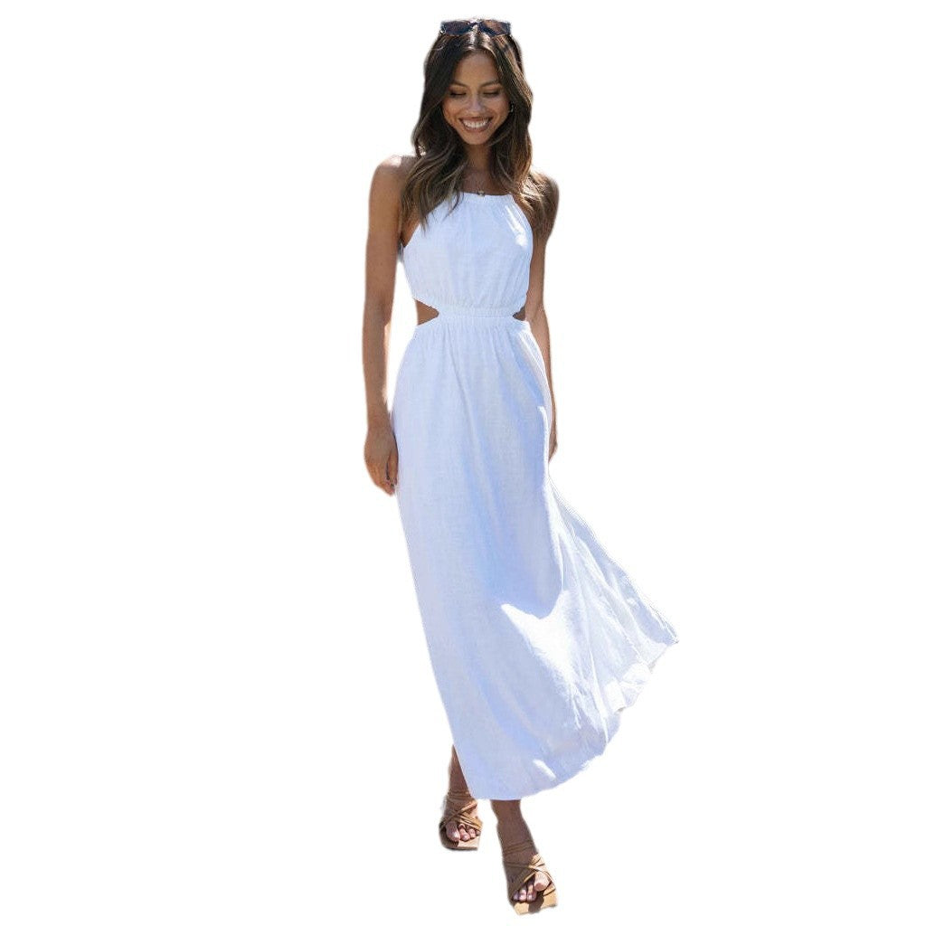 Damen Maxikleid mit Cut-Outs und hoher Beinschlitz