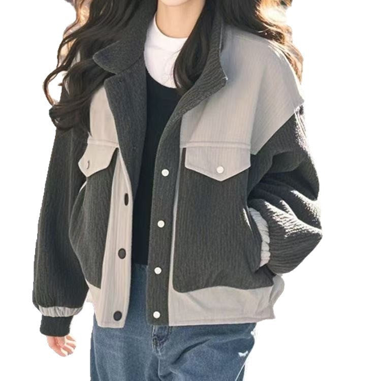 Damen Fleecejacke Oversized Strukturiert Anthrazit