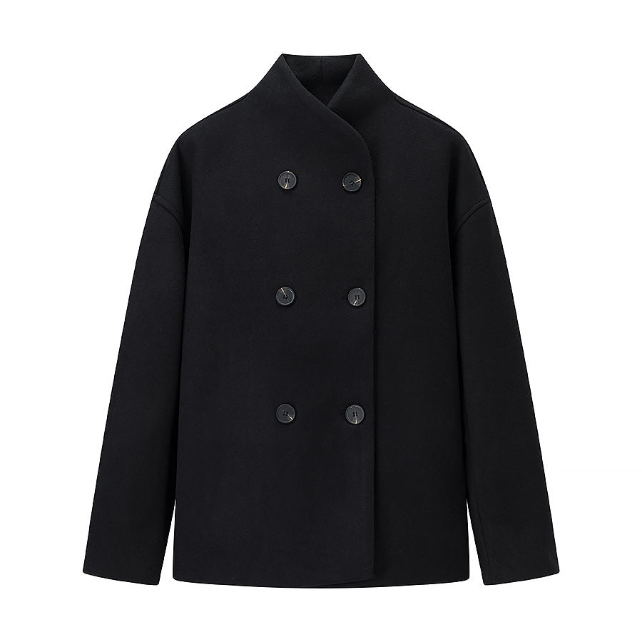 Damen Wolljacke Doppelt Geknöpft Eveloria