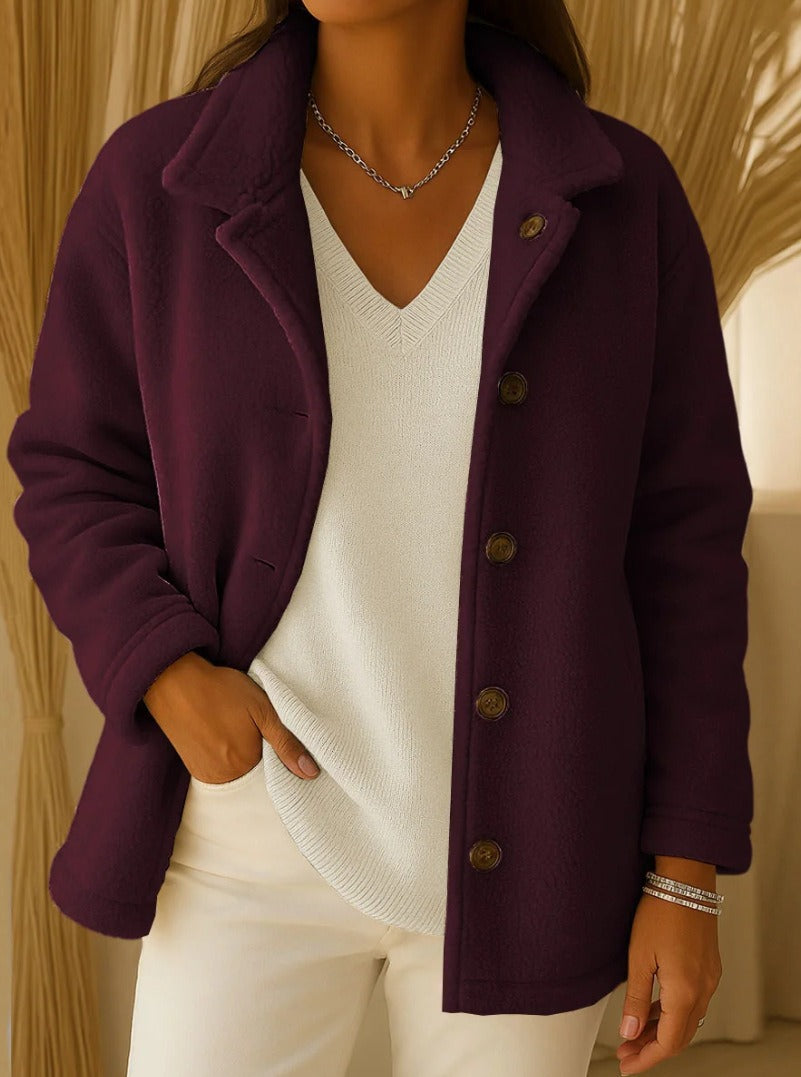 Damen Fleecejacke Knopfdetails Eveloria