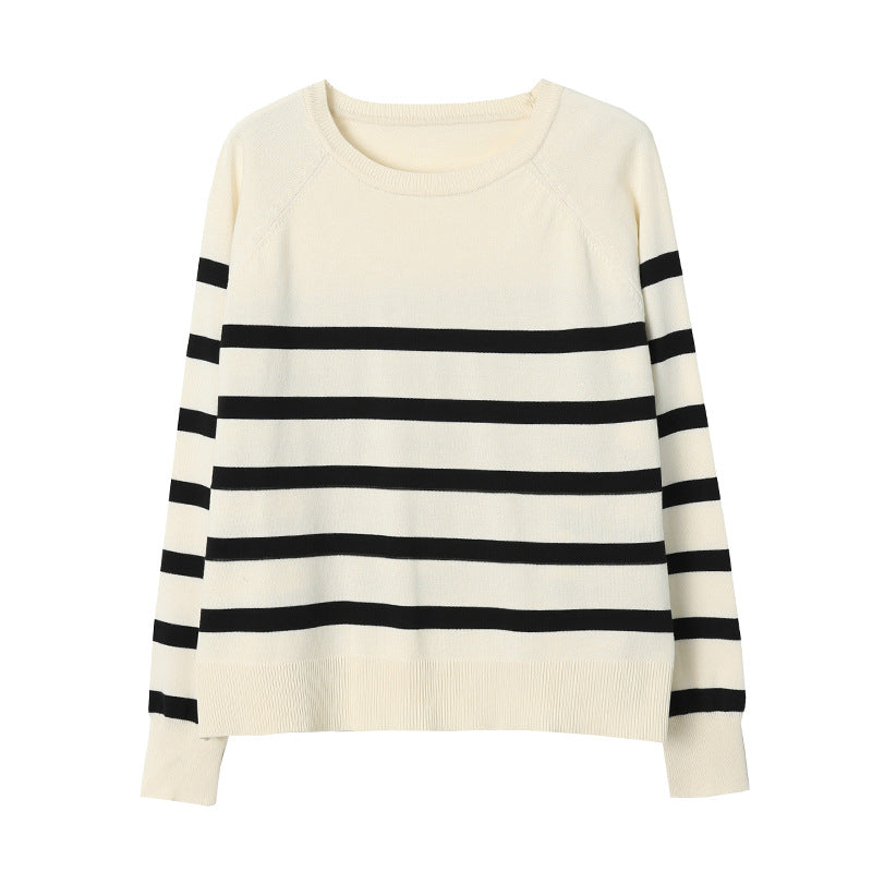 Damen Pullover Gestreift Lässig Elegant