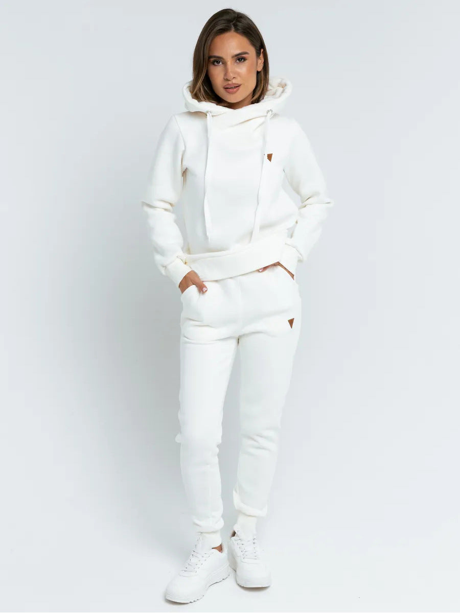 Damen Sport-Outfit Hoodie und Jogginghose Set Hochkragen
