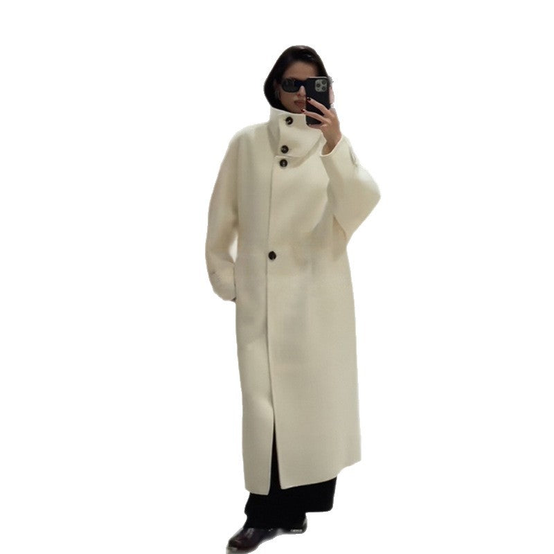 Damen Oversized-Mantel Hohem Kragen Eveloria