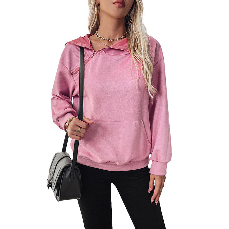 Damen Kapuzenpullover Asymmetrisch Lässig Eveloria