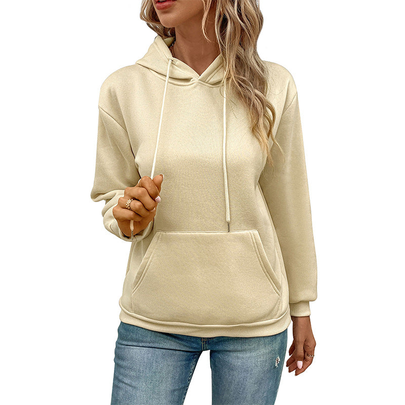 Damen Kapuzenpullover mit Tasche und Kordelzug