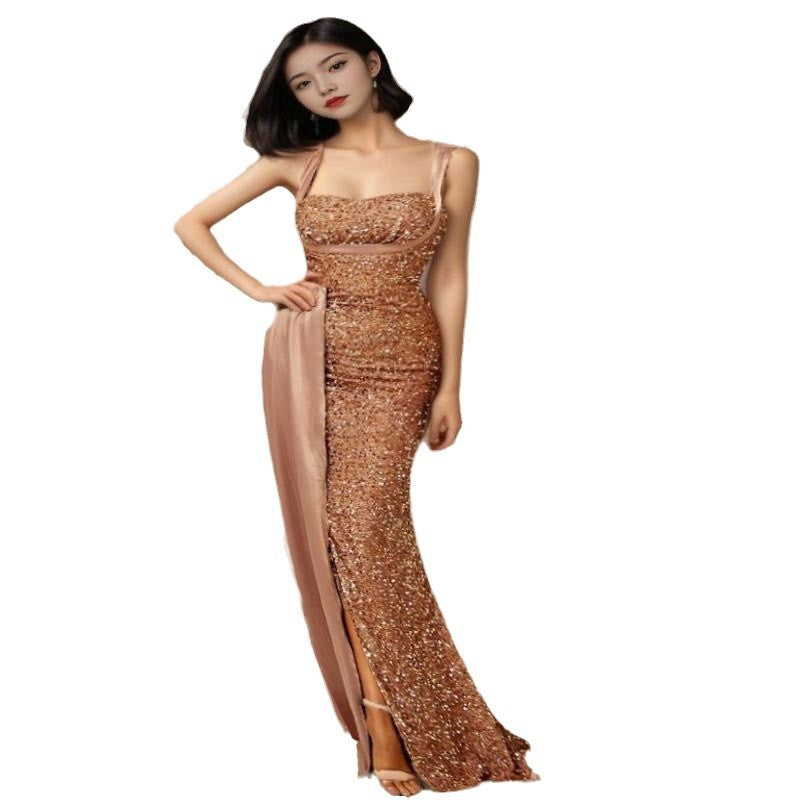 Eveloria Damen Abendkleid Pailletten Elegant