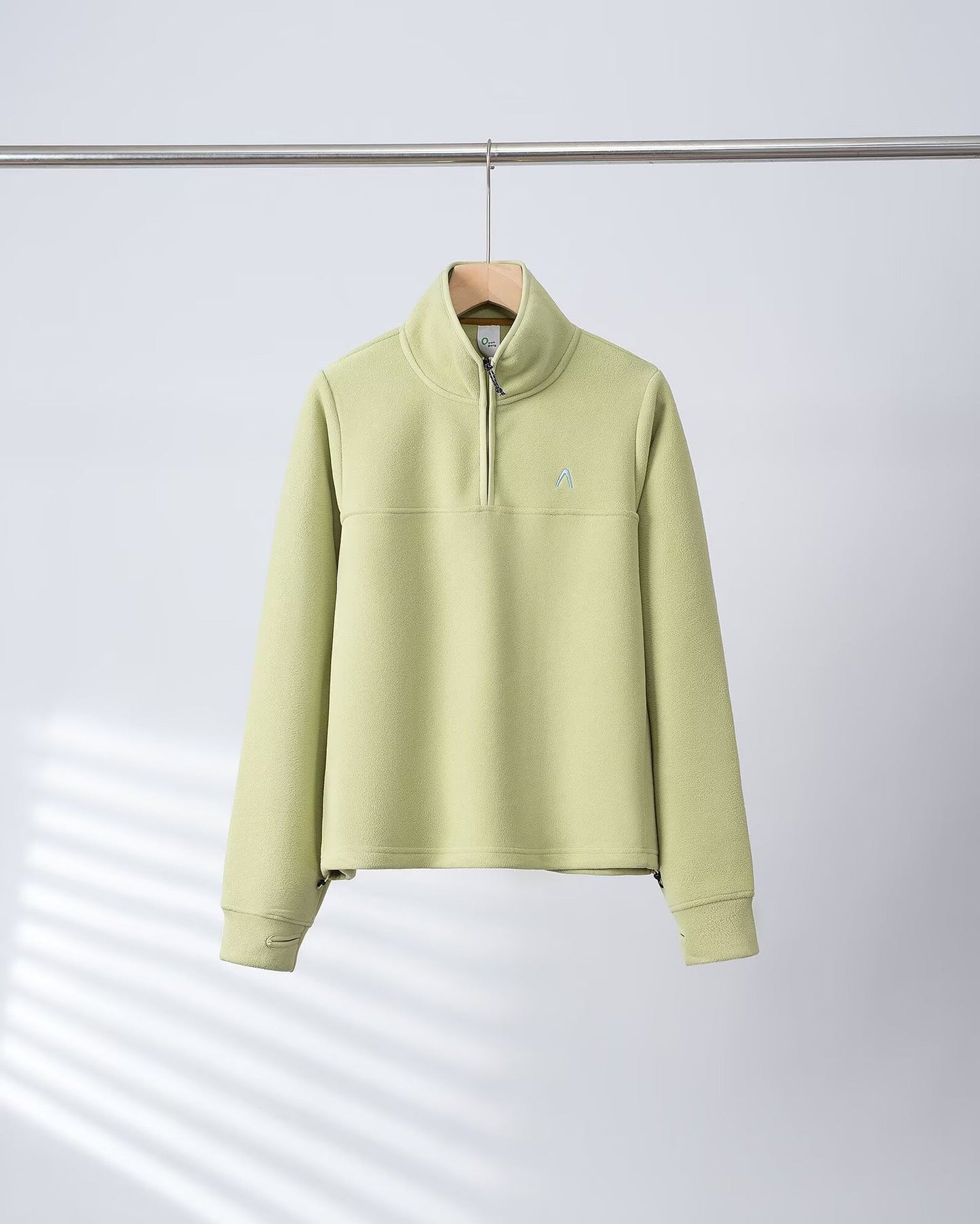 Damen Fleece-Pullover Halbzipp Elastische Bündchen Grau