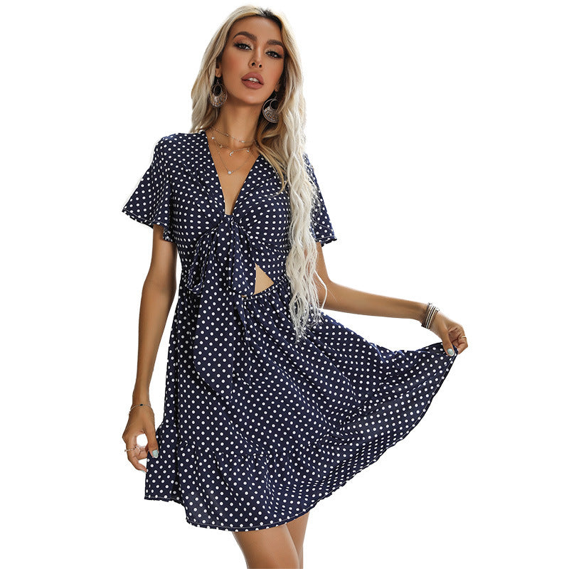 Damen Sommerkleid mit Cut-Out und Punkte-Design Eveloria
