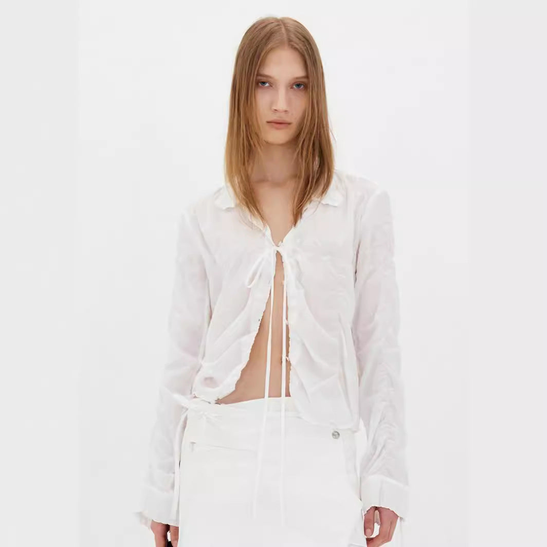 Damen Bluse mit Raffungen Tailliert Eveloria