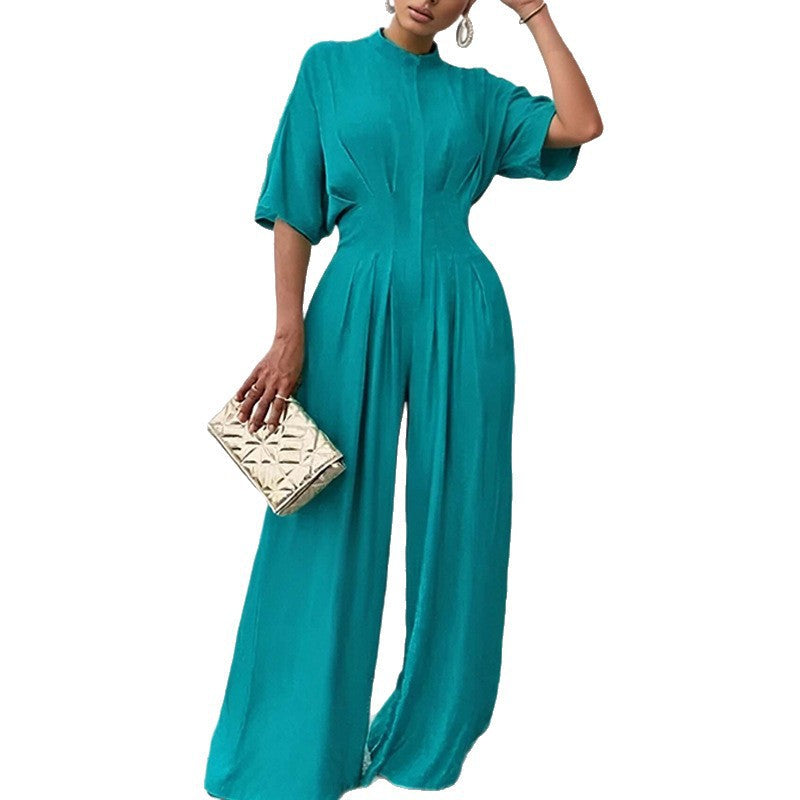 Damen Eleganter Overall Weites Bein Kragen Eveloria