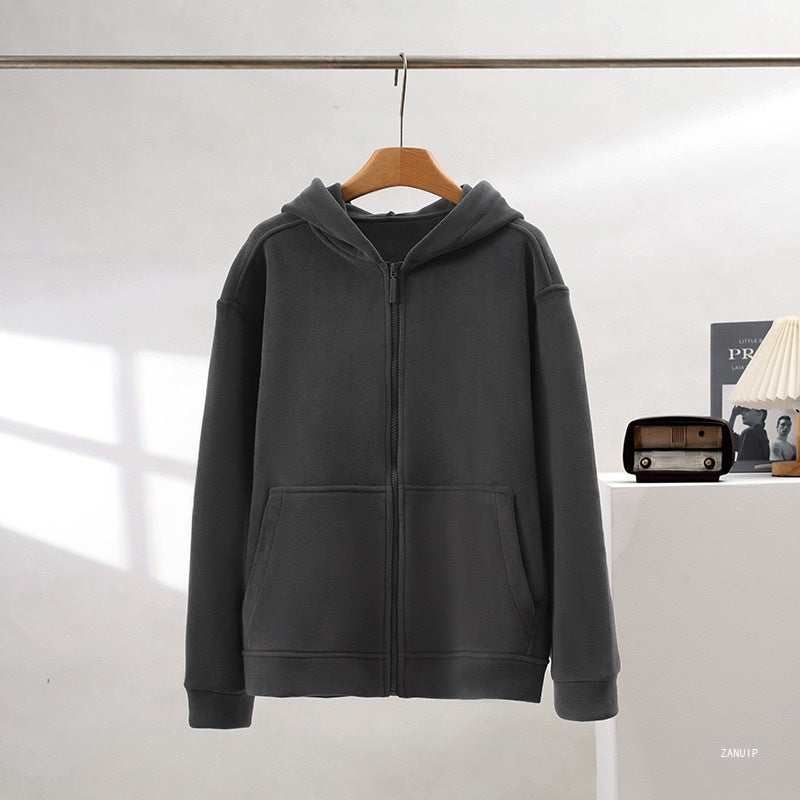 Damen Fleece Hoodie Reißverschluss Kängurutaschen Eveloria