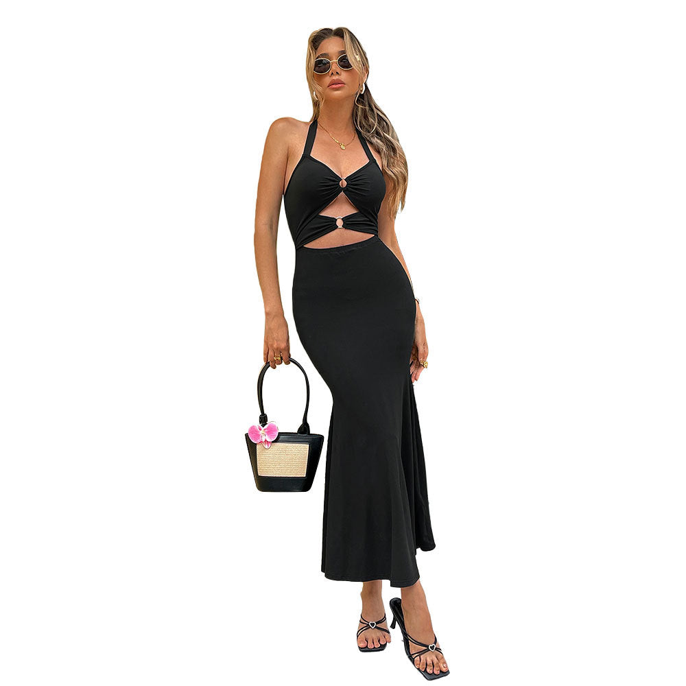 Damen Maxikleid Raffiniertes Cut-Out-Design Eleganter Schlitz