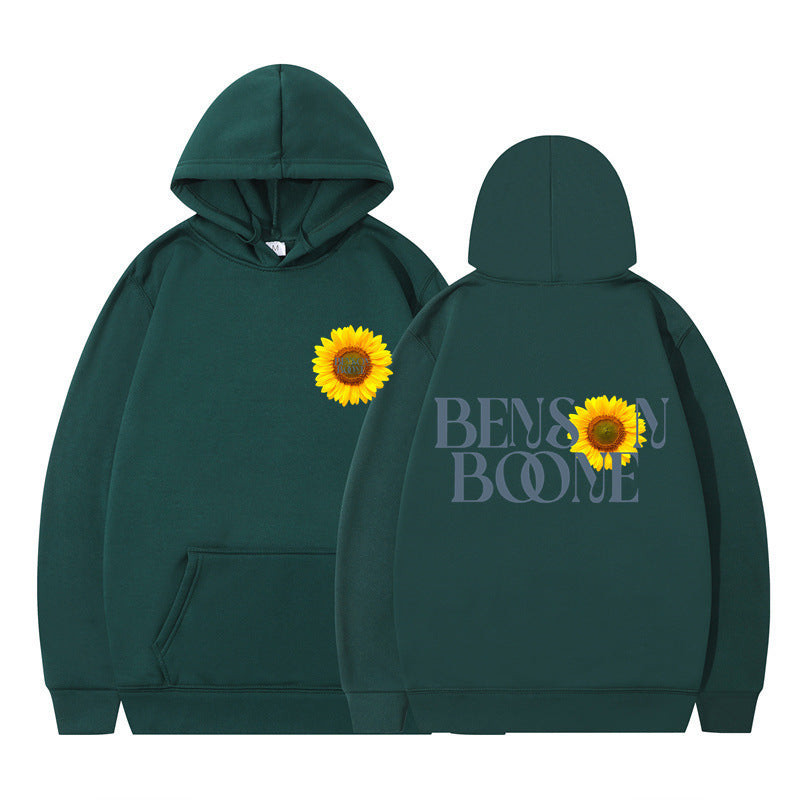 Damen Kapuzenpullover Sonnenblumenmotiv Bequem Eveloria