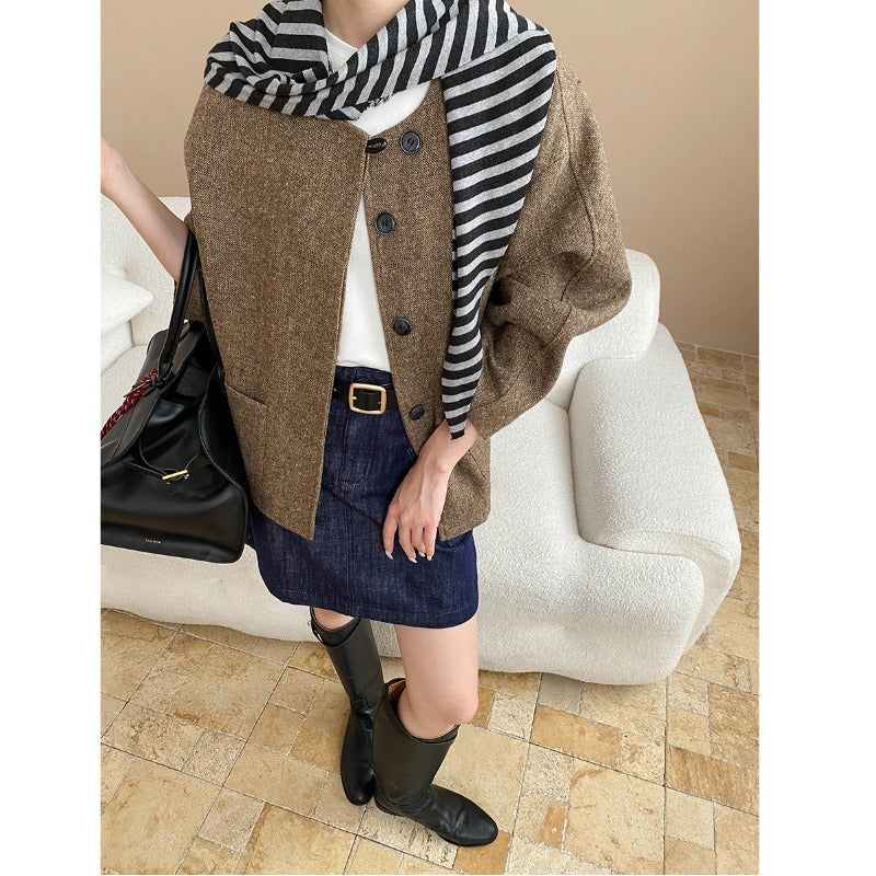 Damen Strickjacke Streifenmuster Eveloria