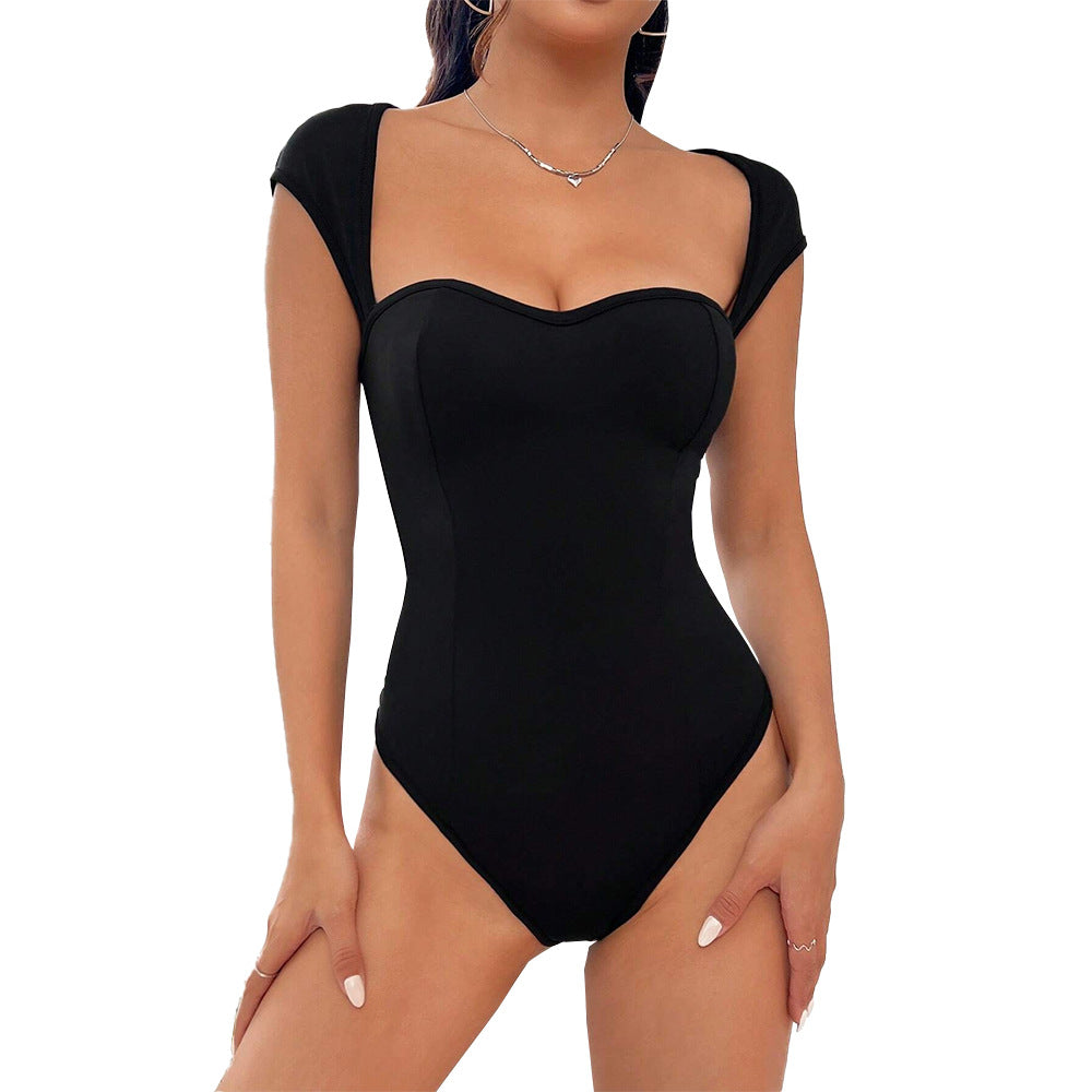 Damen Badeanzug Herzförmiger Ausschnitt Strukturiertes Design Eveloria