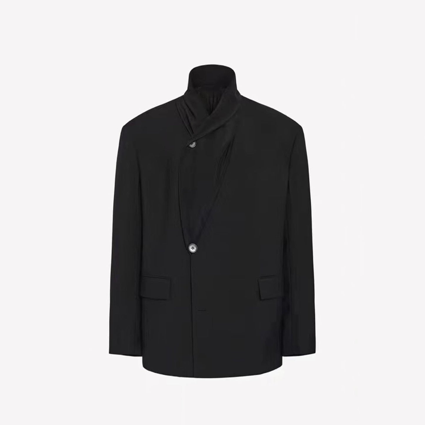 Damen Oversize Blazer mit Drapierung Vorderseite Eveloria