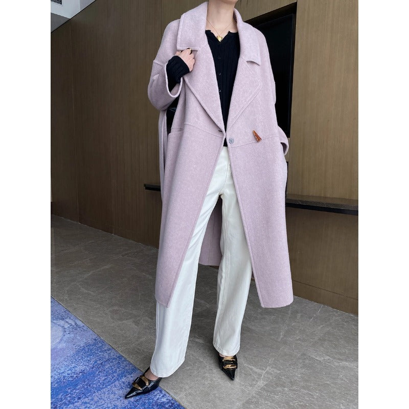 Damen Oversized-Mantel Fransen Tiefkragen Eveloria