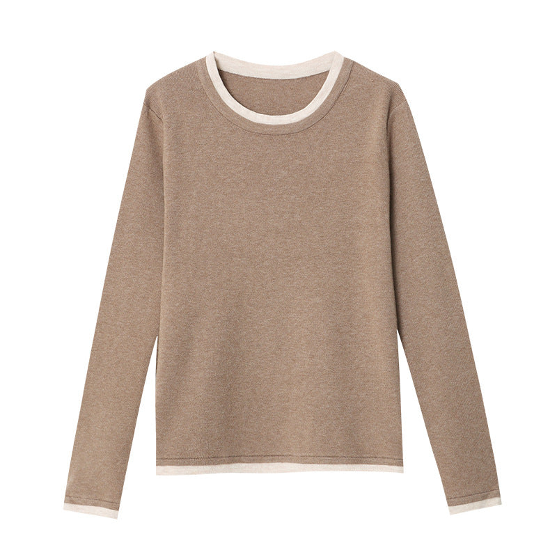 Damen Pullover mit Kontrastdetails Feinripp