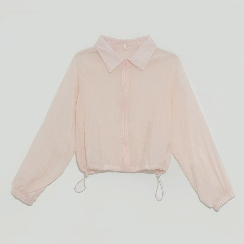 Damen Cropped Windjacke Kordelzug Eveloria