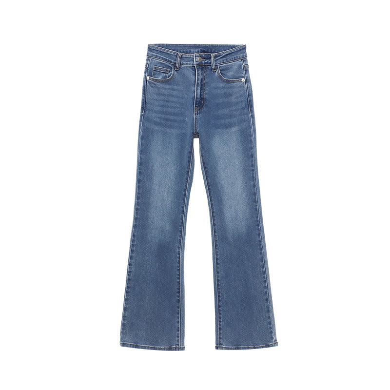Damen Jeans Hochbund Leicht Ausgestellt Eveloria