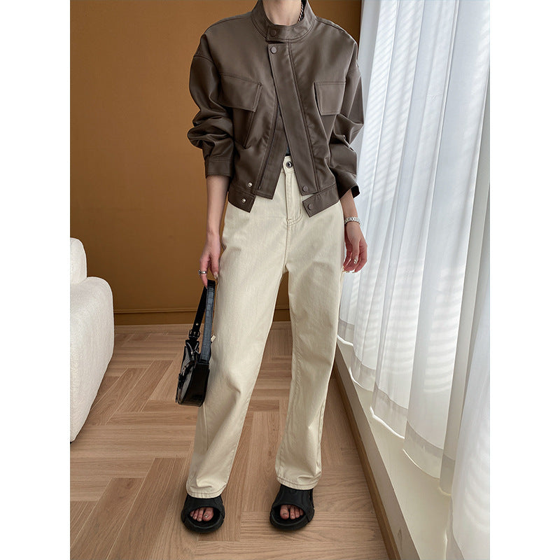 Damen Kunstlederjacke Modisch Taschen Eveloria