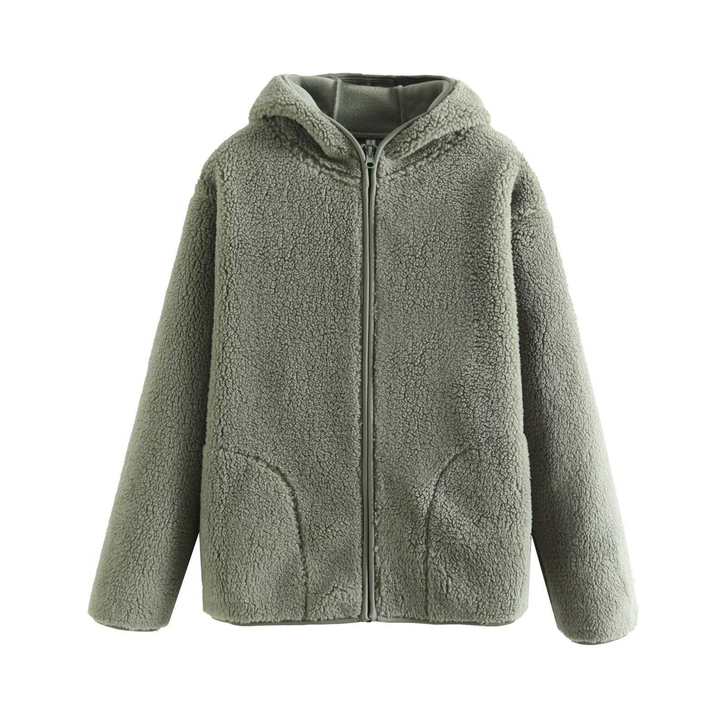 Damen Fleecejacke mit Kapuze und Taschen Kuschelig Eveloria