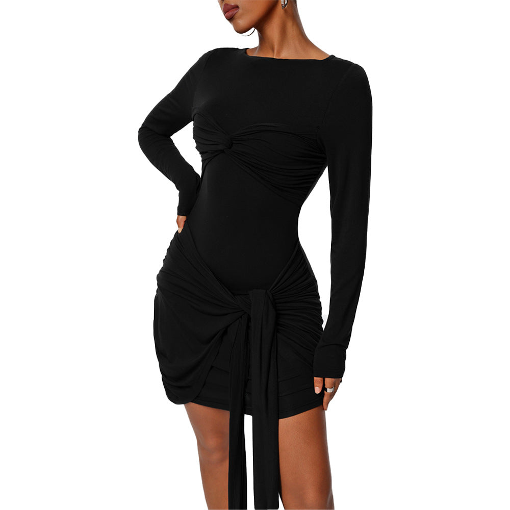Damen Wickelkleid Figurbetont Längsärmelig Eveloria