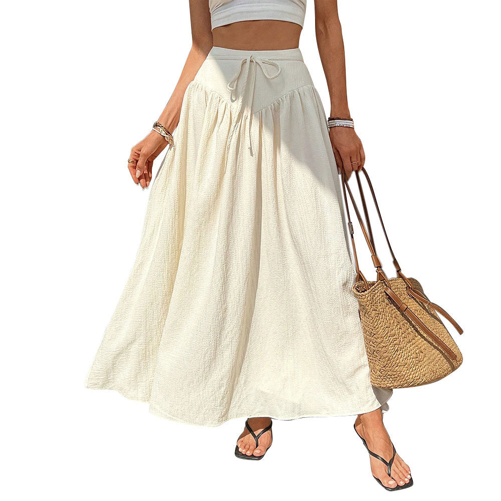 Damen Maxi-Rock Verstellbarer Taillenzug Elegantes Design
