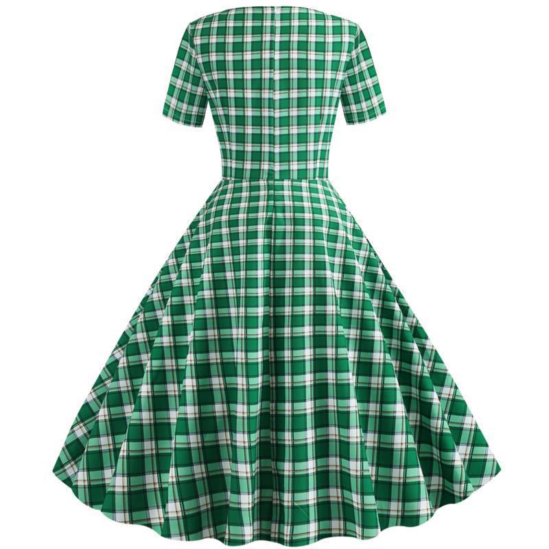 Damen Swingkleid Kariert Eveloria