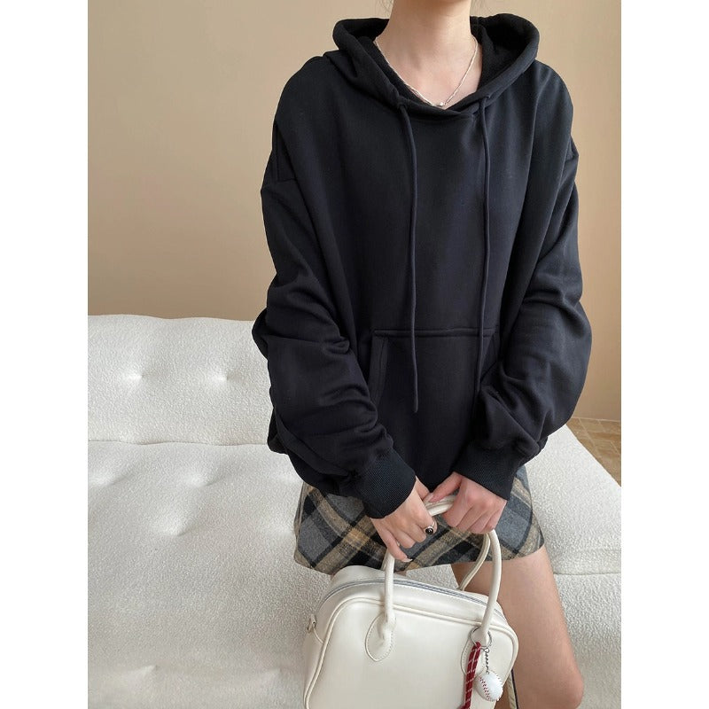 Damen Kapuzenpullover Lässiger Schnitt Baumwolle Beige