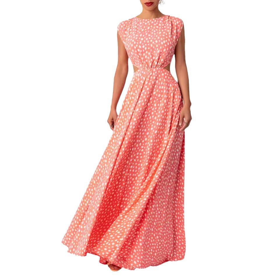 Damen Maxikleid Elegant Bodenlang Cut-Out Eveloria