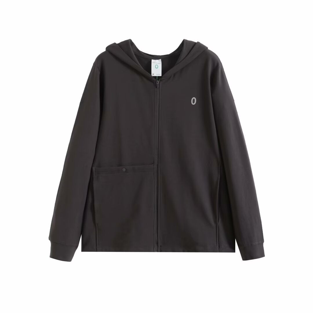 Damen Kapuzenjacke Atmungsaktives Material Reißverschlusstasche
