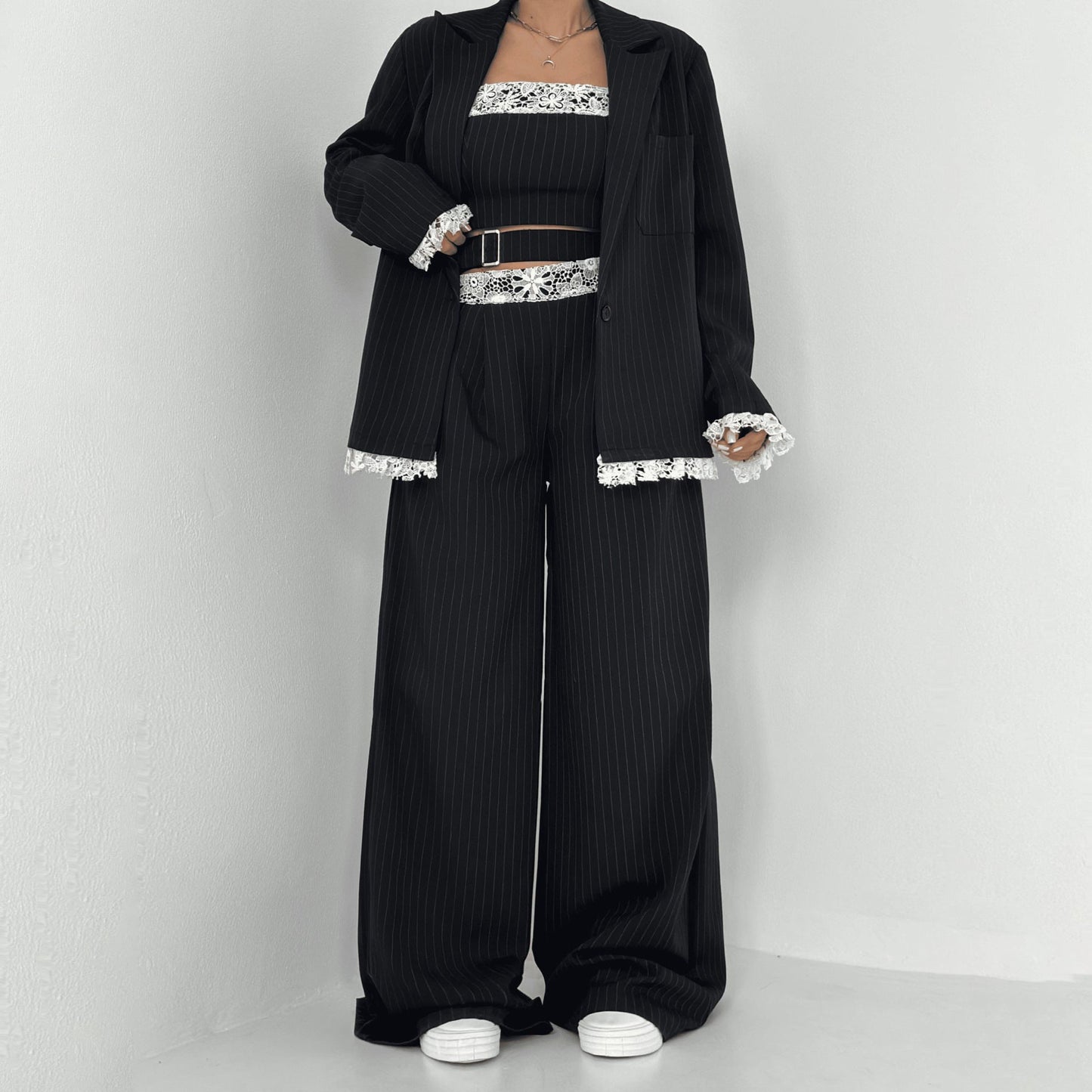 Damen Elegantes Zweiteiliges Set Spitze