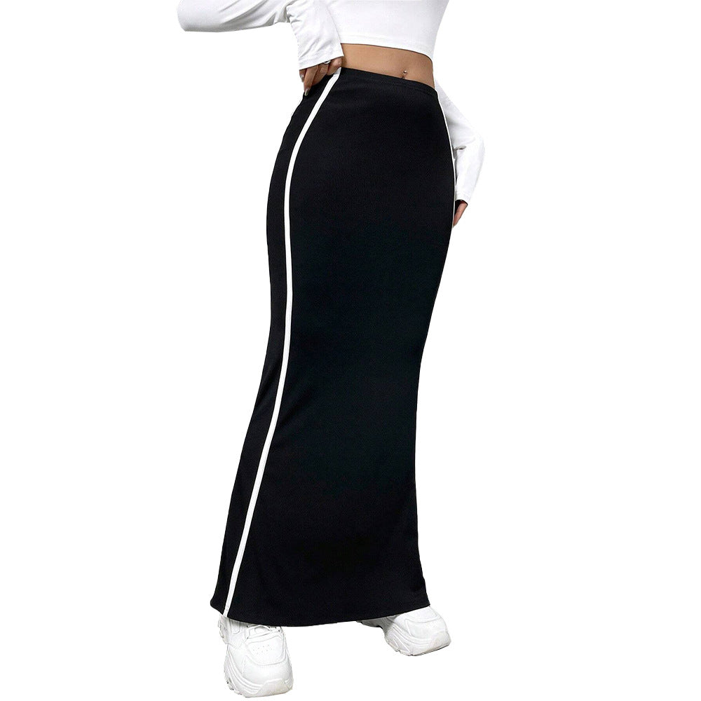 Damen Maxirock mit Streifen Figurbetonter Schnitt Eveloria