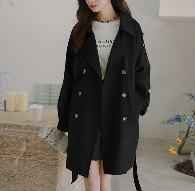 Damen Trenchcoat mit Gürtel und Knöpfen