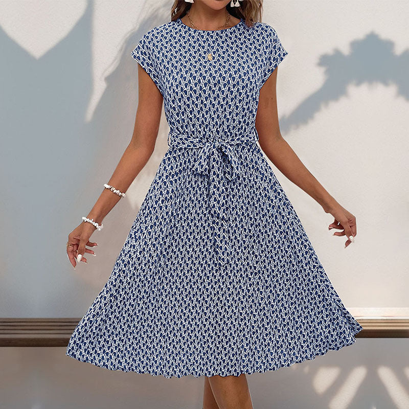 Damen Midikleid Asymmetrisch Dekorativer Bindegürtel Eveloria