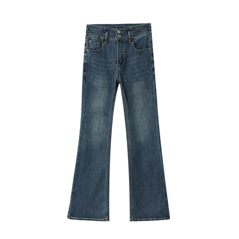 Damen Highwaist Jeans Vintage Stil Flare Schnitt