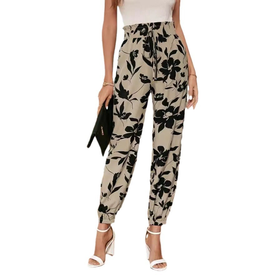 Damen Blumendruck-Hosen Trendy Eveloria