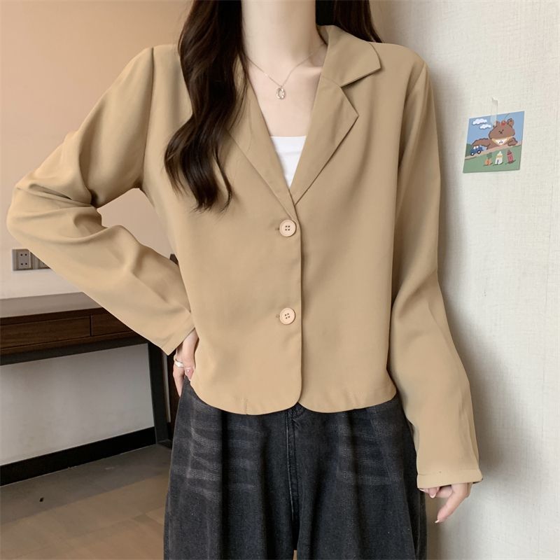 Damen Kurzjacke modisch mit Knopf-Ausschnitt Eveloria
