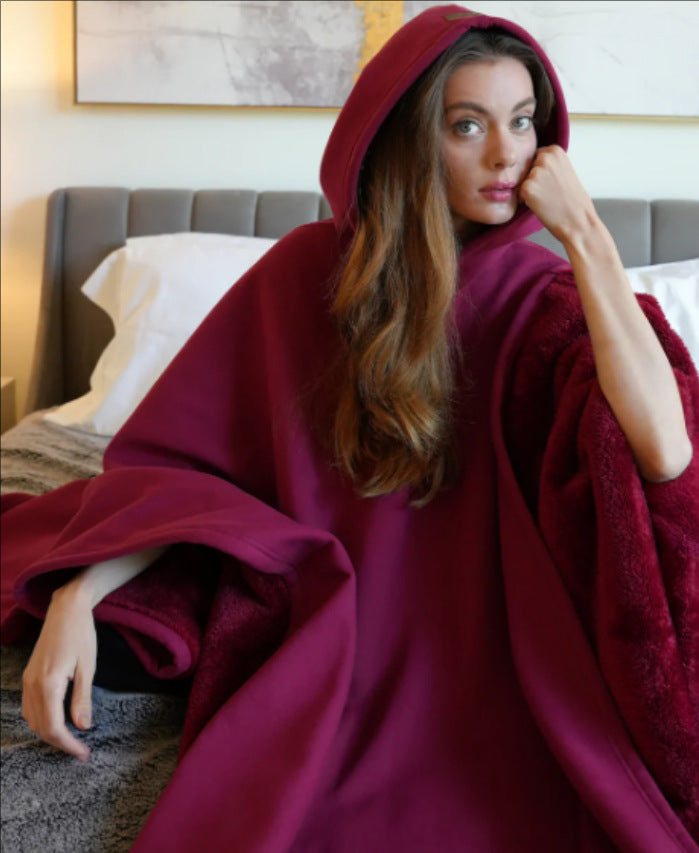 Damen Poncho-Decke mit Kapuze Multifunktionell Eveloria