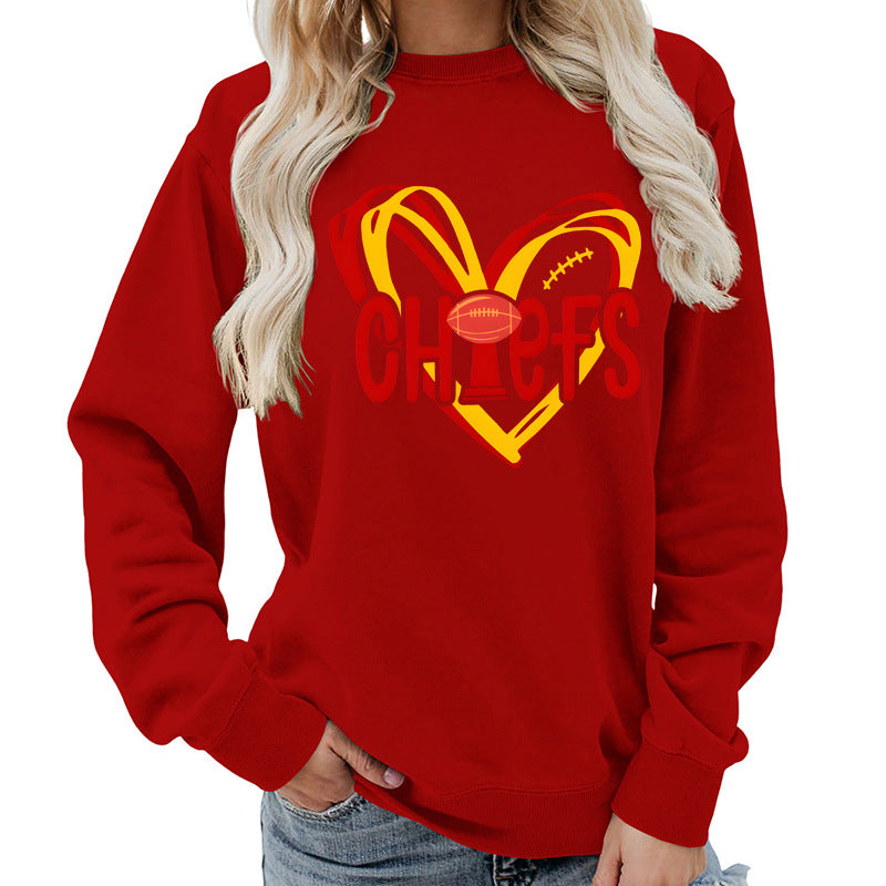 Damen Sweatshirt Herzmotiv Sportgrafiken Eveloria