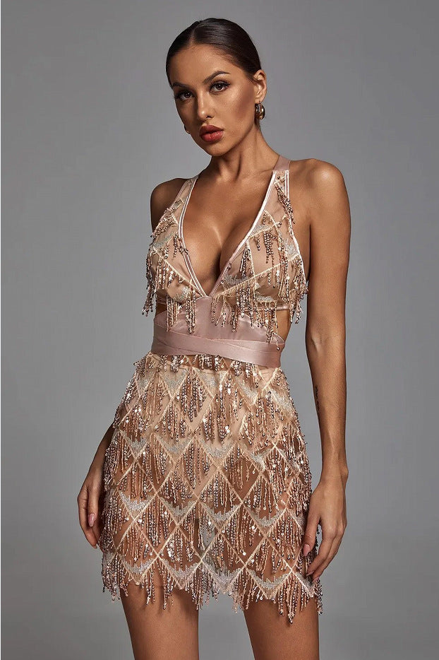 Damen Funktionskleid Pailletten Eveloria