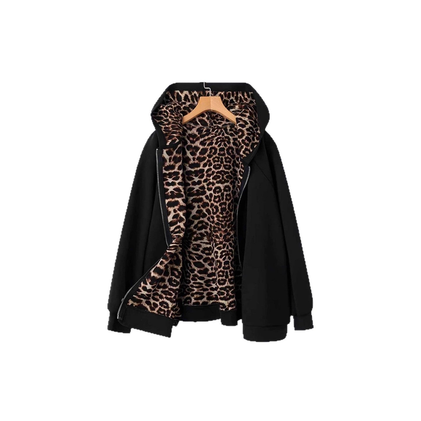 Damen Fleecejacke Kuschelig Tierprint Innenfutter Eveloria