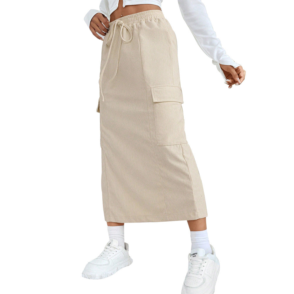 Damen Maxi-Rock Cargo-Taschen Verstellbar Eveloria