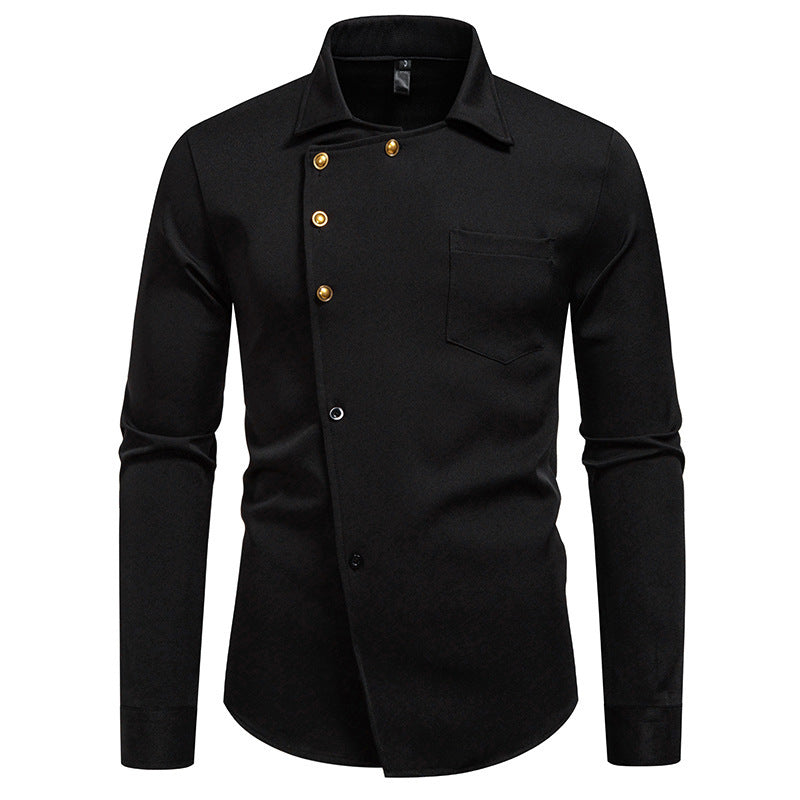 Herren Hemd Asymmetrisches Knopfdesign Eveloria Elegantes Design