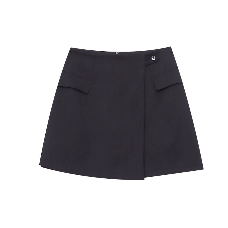 Damen Kurzrock Elegant Seitentaschen Modern Eveloria