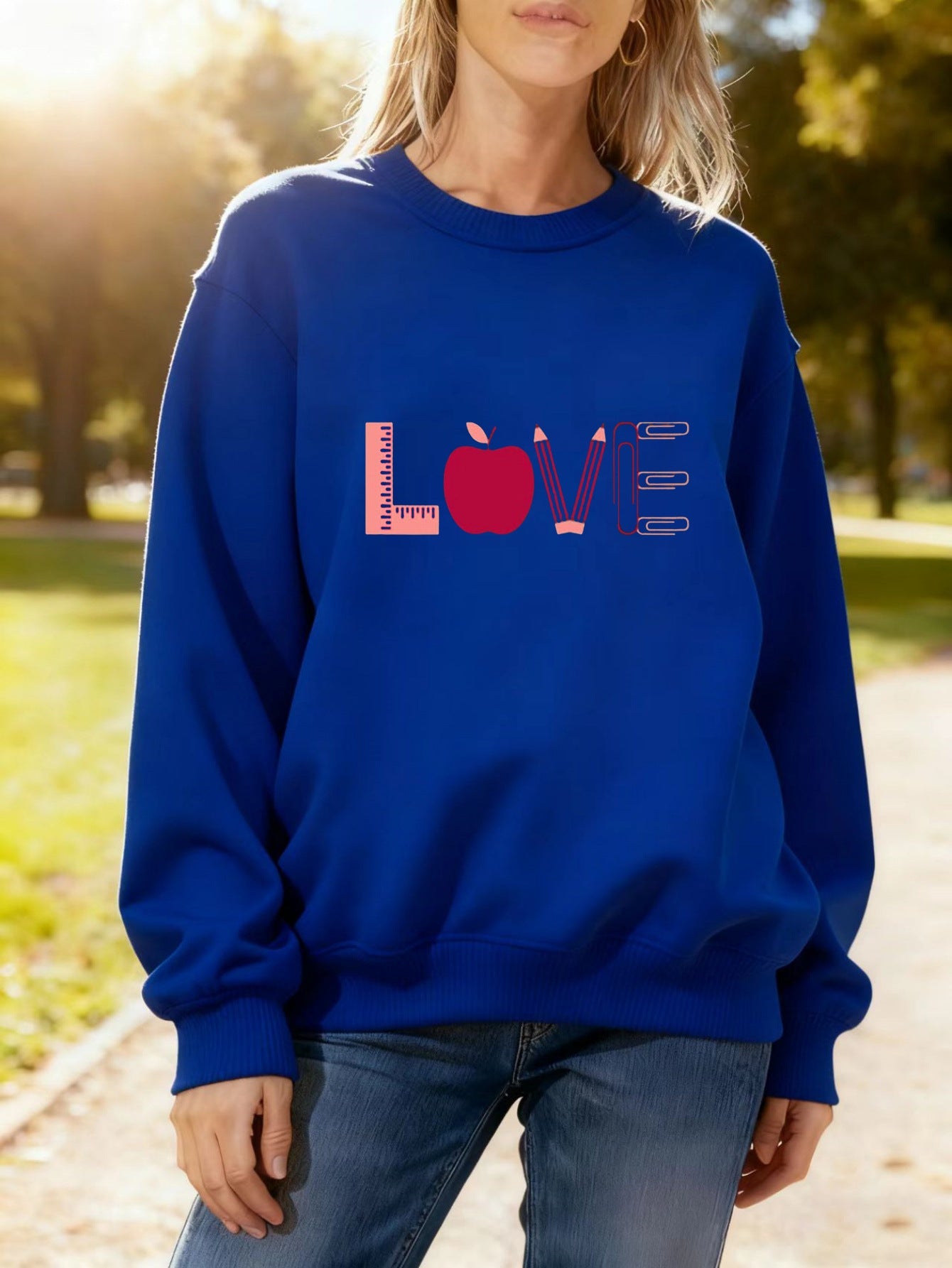 Damen Sweatshirt Love-Motiv Eveloria