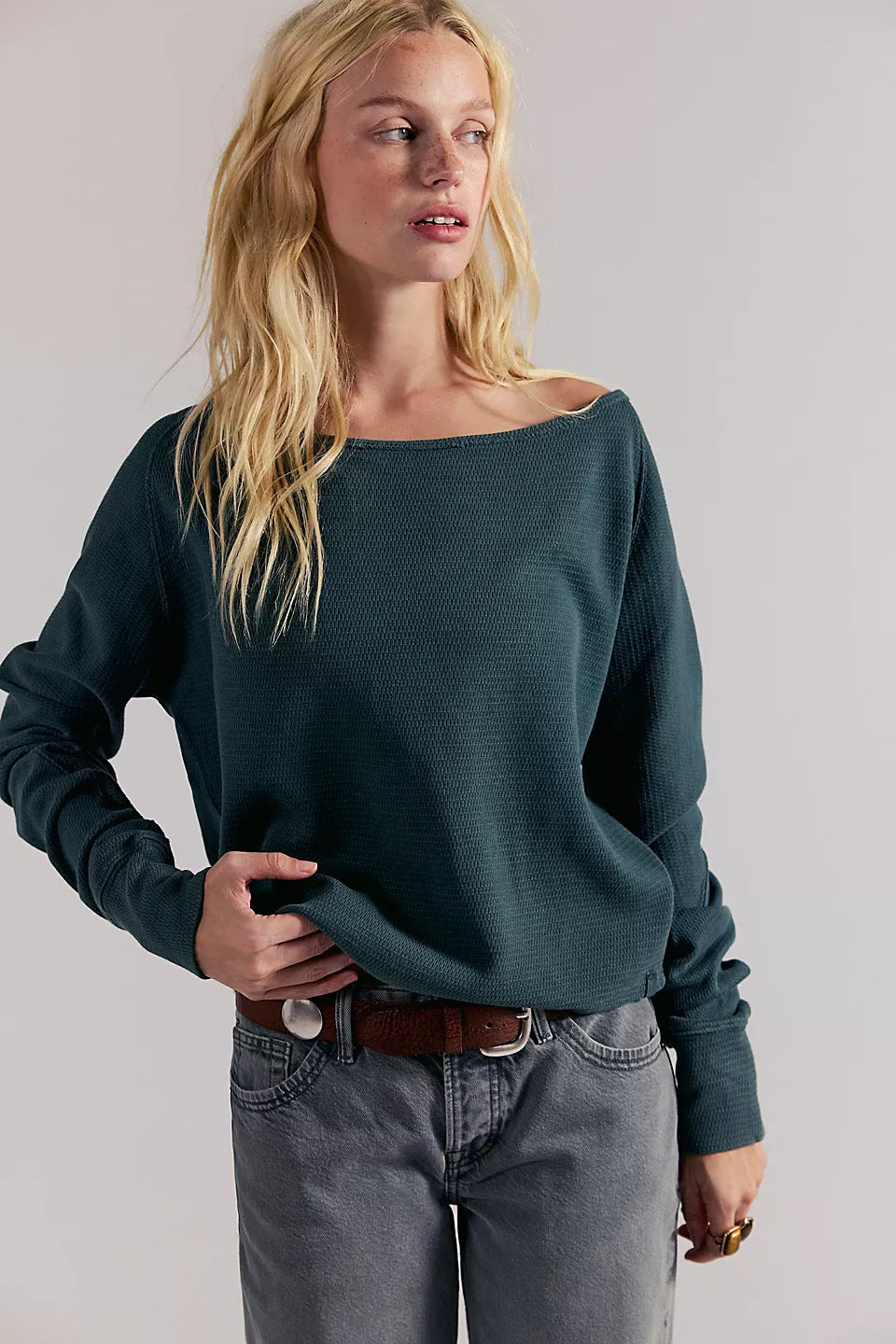 Damen Off-Shoulder Sweatshirt Eveloria Lässig